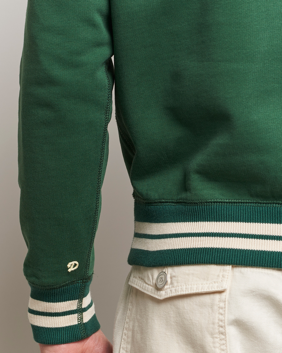 Herr | Tröjor | Drake's | Striped Rib Sweatshirt Green