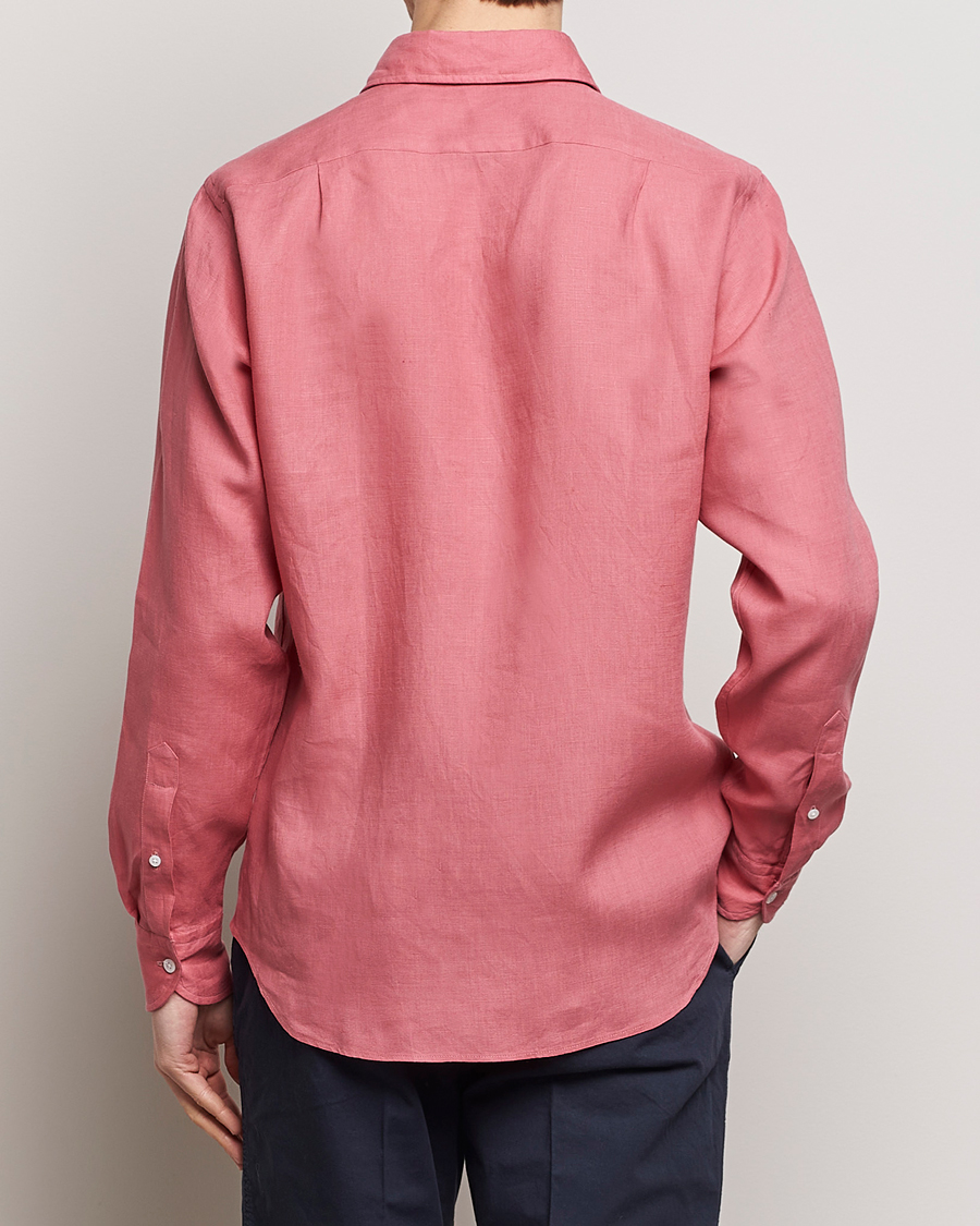 Herr | Skjortor | Drake's | Linen Summer Shirt Pink