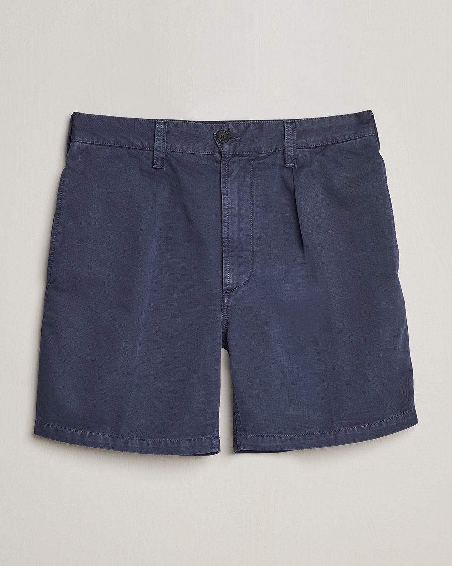 Herr | Shorts | Drake's | Cotton Twill Chino Shorts Washed Navy
