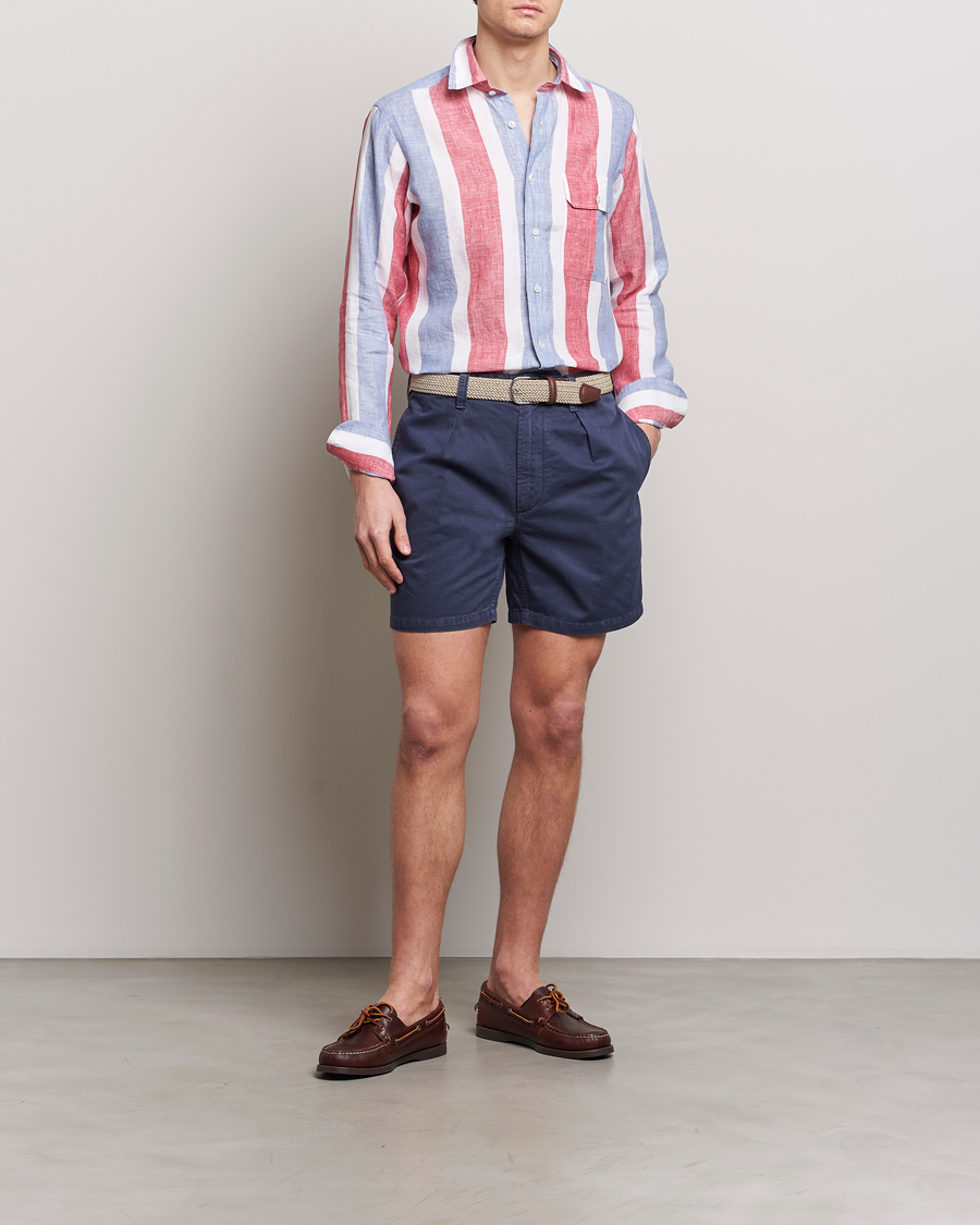 Herr | Shorts | Drake's | Cotton Twill Chino Shorts Washed Navy