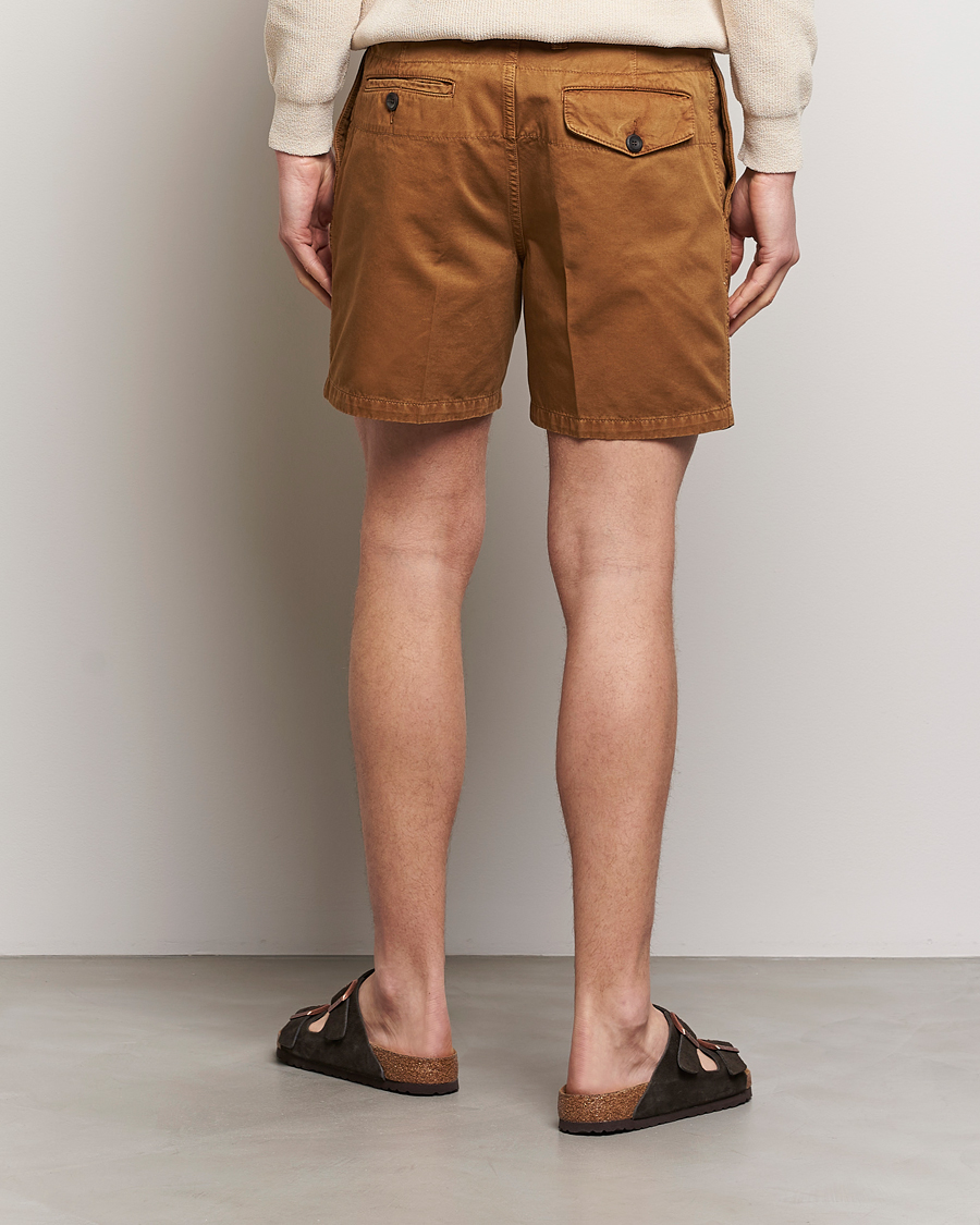 Herr | Shorts | Drake's | Cotton Twill Chino Shorts Washed Tobacco