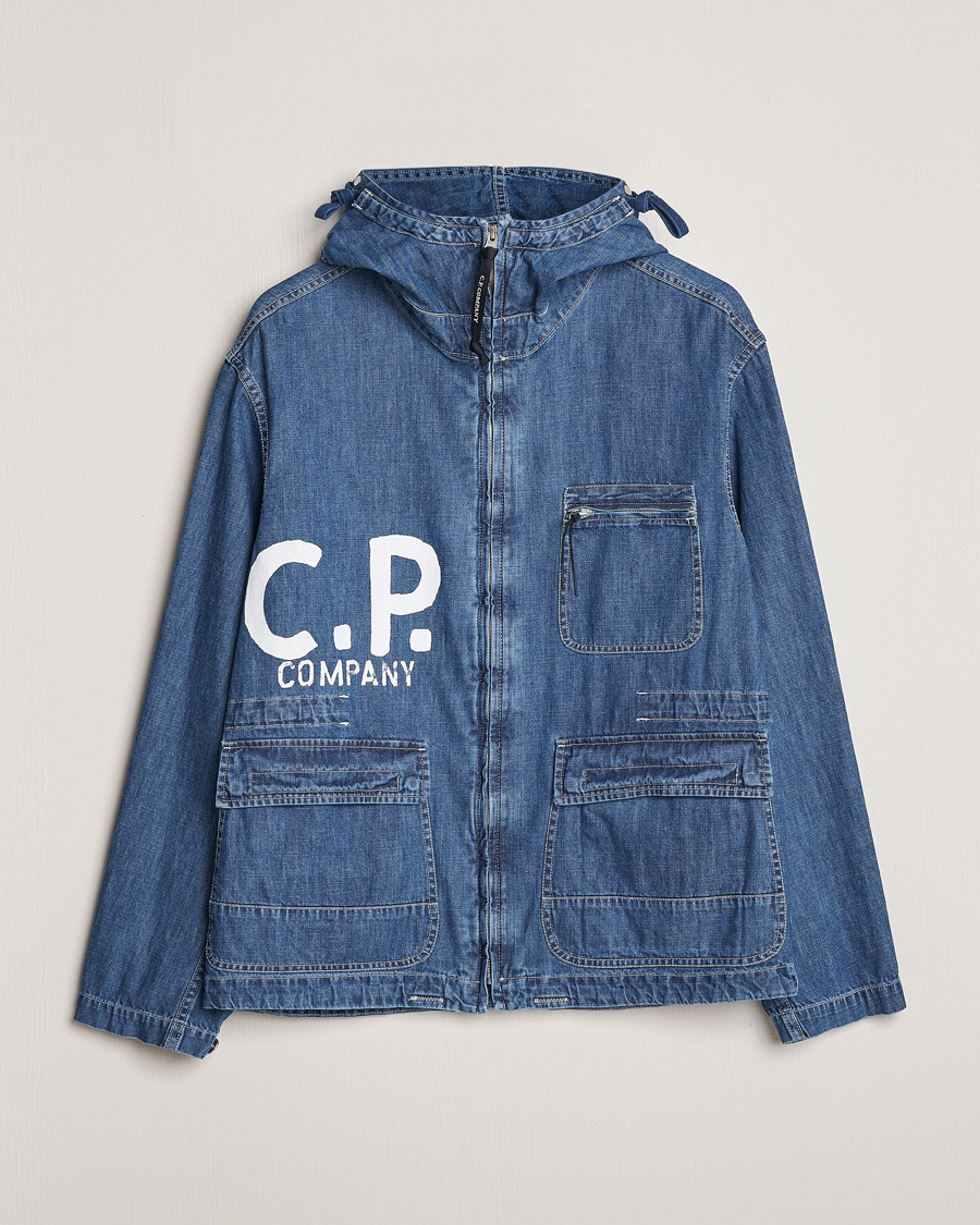 Herr | Jackor | C.P. Company | Hooded Denim Goggles Jacket Indigo