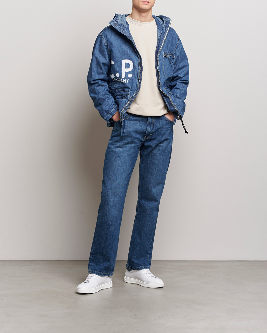 Herr | Jackor | C.P. Company | Hooded Denim Goggles Jacket Indigo