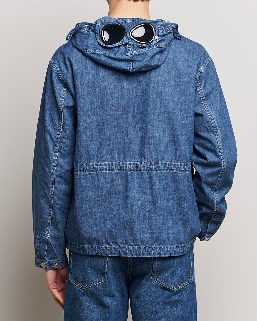 Herr | Jackor | C.P. Company | Hooded Denim Goggles Jacket Indigo