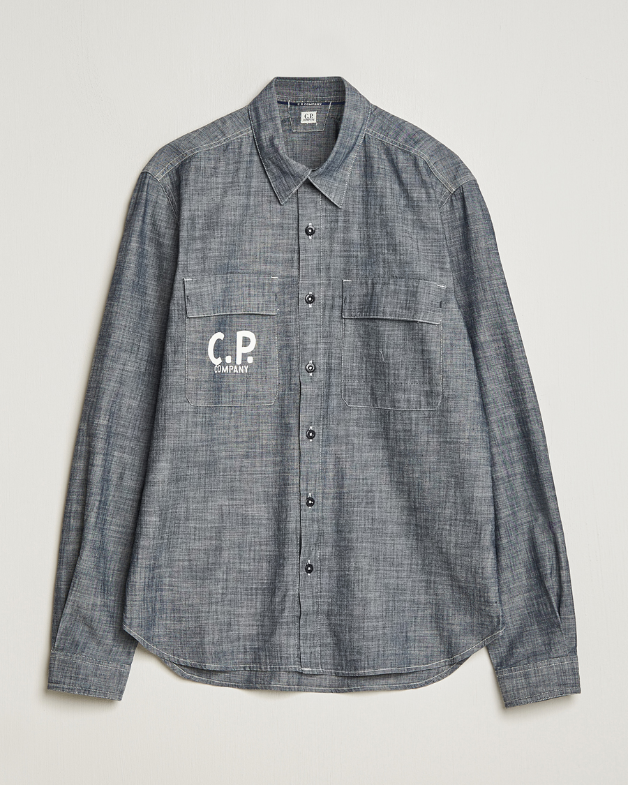 Herr | Skjortor | C.P. Company | Long Sleeve Chambray Denim Shirt Black