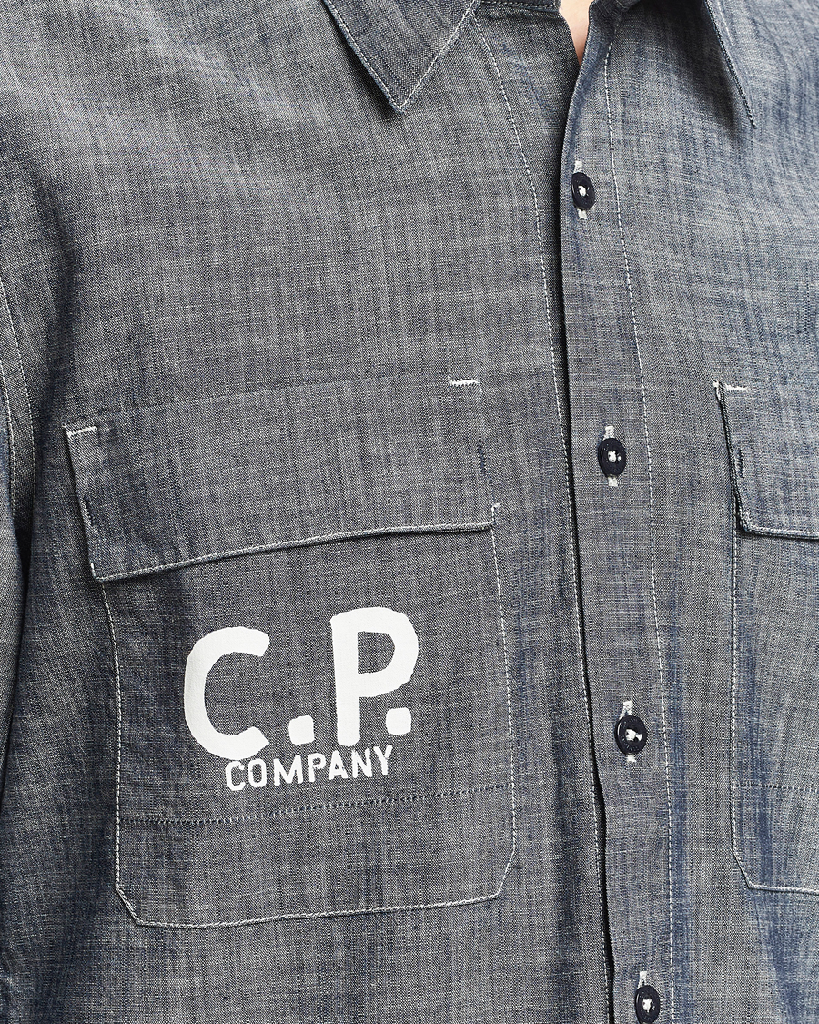 Herr | Skjortor | C.P. Company | Long Sleeve Chambray Denim Shirt Black