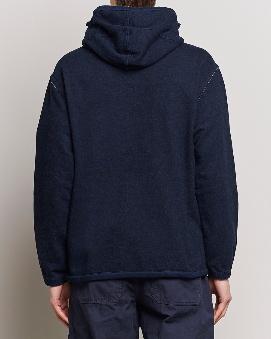 Herr | Tröjor | C.P. Company | Washed Indigo Fleece Hooded Sweatshirt Navy