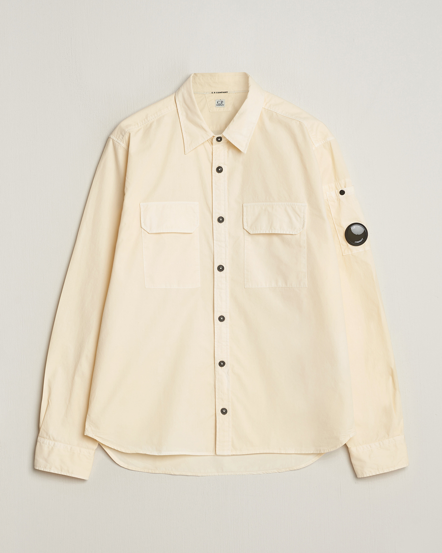 Herr | Skjortor | C.P. Company | Long Sleeve Gabardine Pocket Shirt Ecru