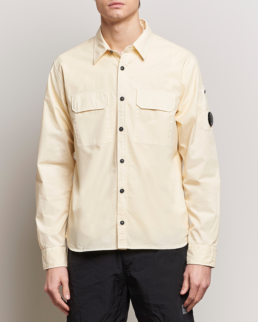 Herr | Skjortor | C.P. Company | Long Sleeve Gabardine Pocket Shirt Ecru