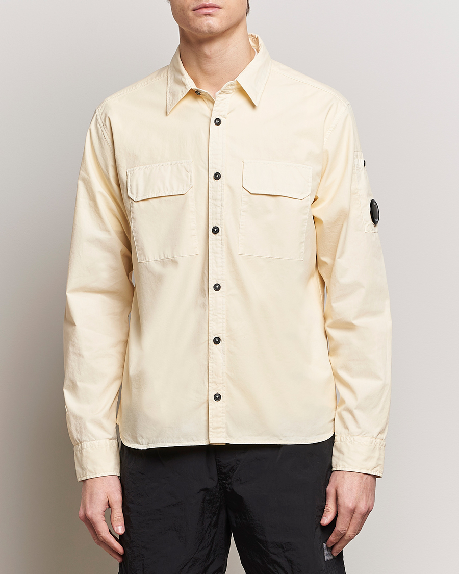 Herr | Contemporary Creators | C.P. Company | Long Sleeve Gabardine Pocket Shirt Ecru