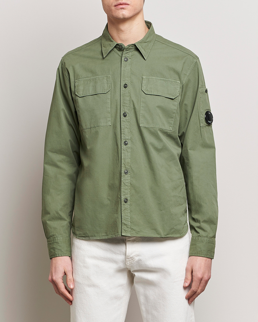 Herre | C.P. Company | C.P. Company | Long Sleeve Gabardine Pocket Shirt Green