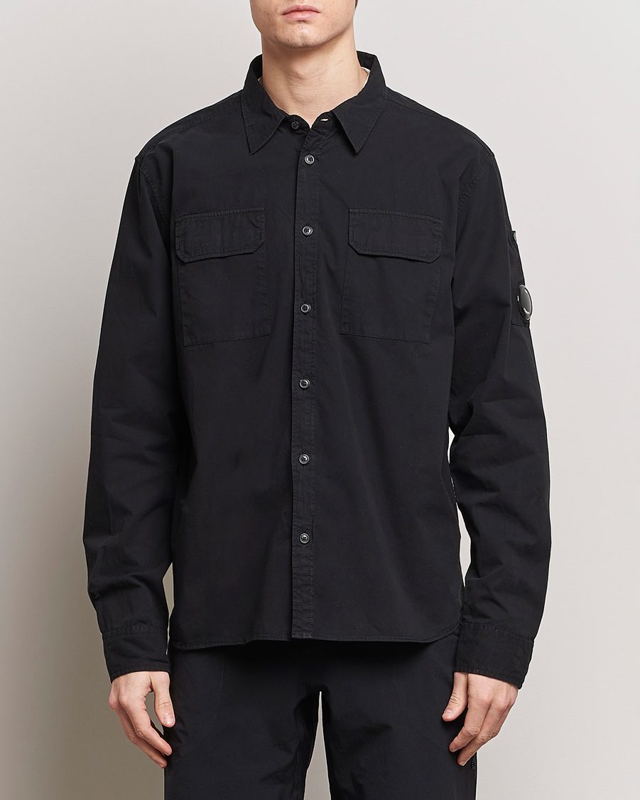 Herr | Contemporary Creators | C.P. Company | Long Sleeve Gabardine Pocket Shirt Black