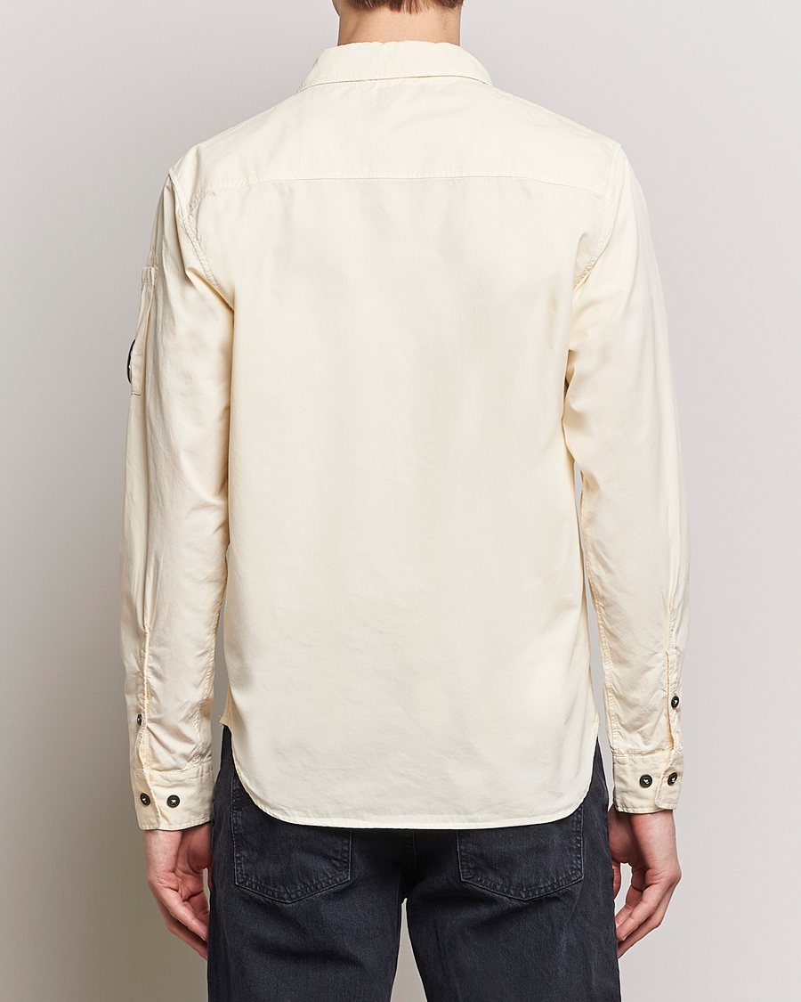 Herr | Skjortor | C.P. Company | Garment Dyed Gabardine Zip Shirt Jacket Ecru