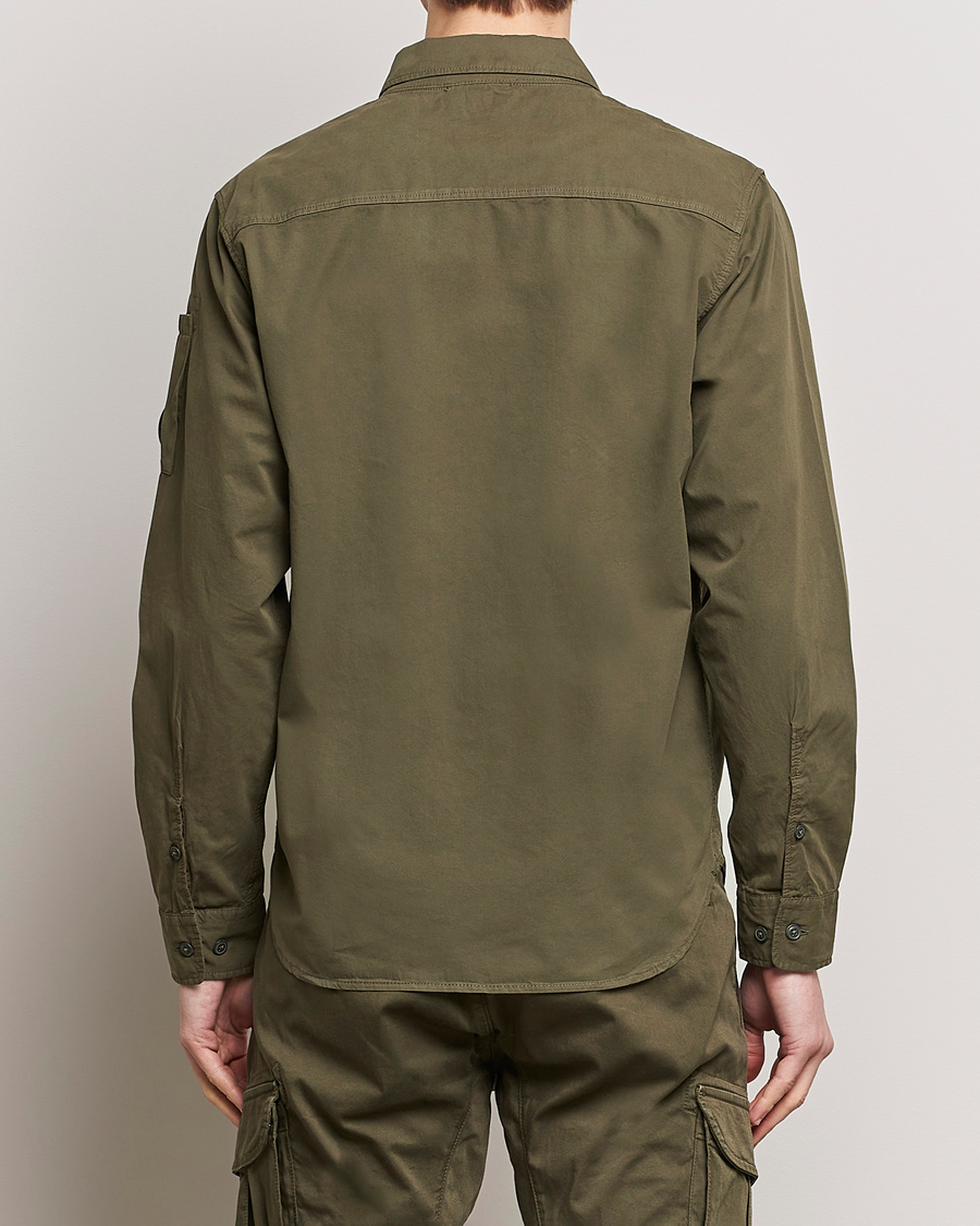 Herr | Skjortor | C.P. Company | Garment Dyed Gabardine Zip Shirt Jacket Army