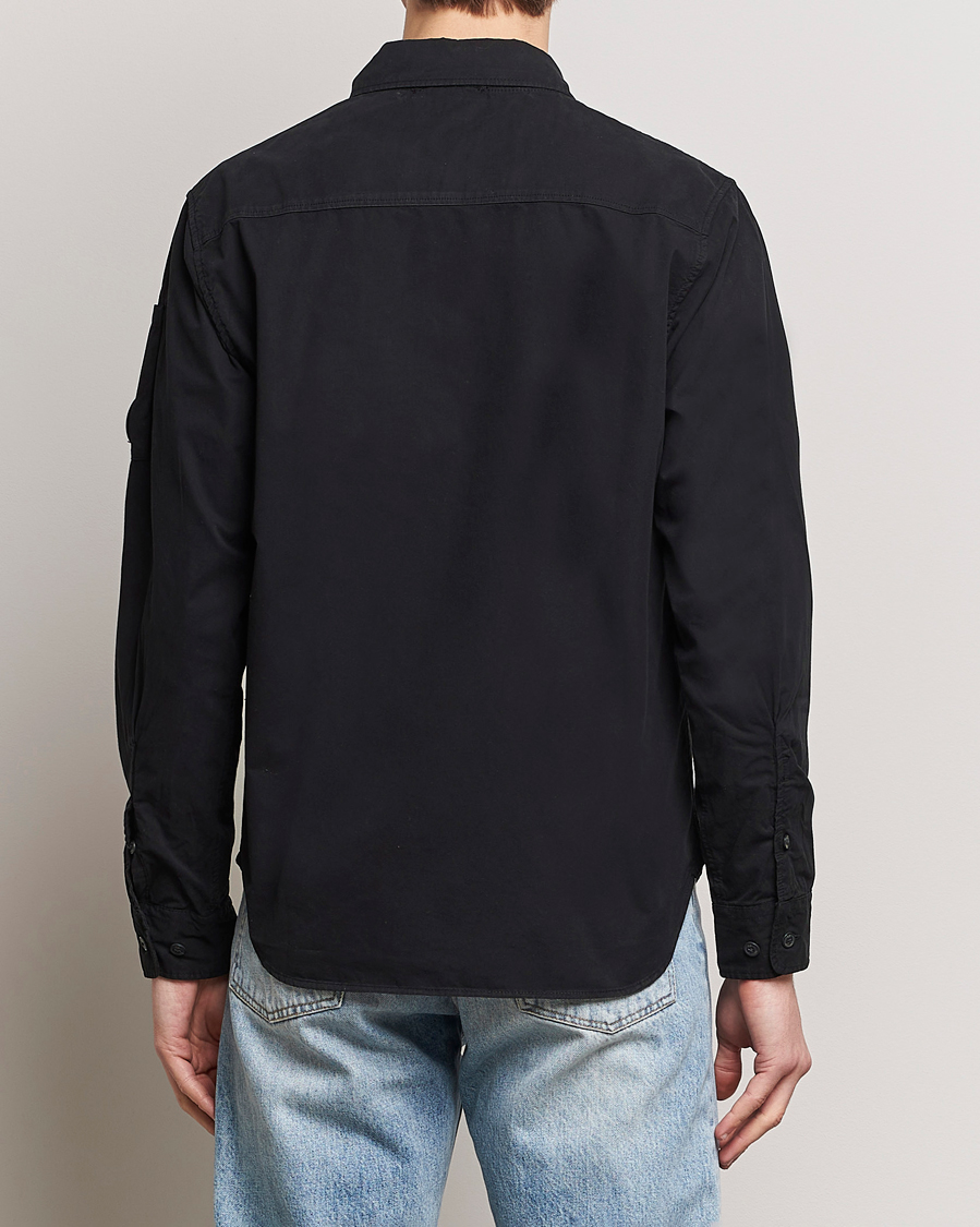 Herr | Skjortor | C.P. Company | Garment Dyed Gabardine Zip Shirt Jacket Black
