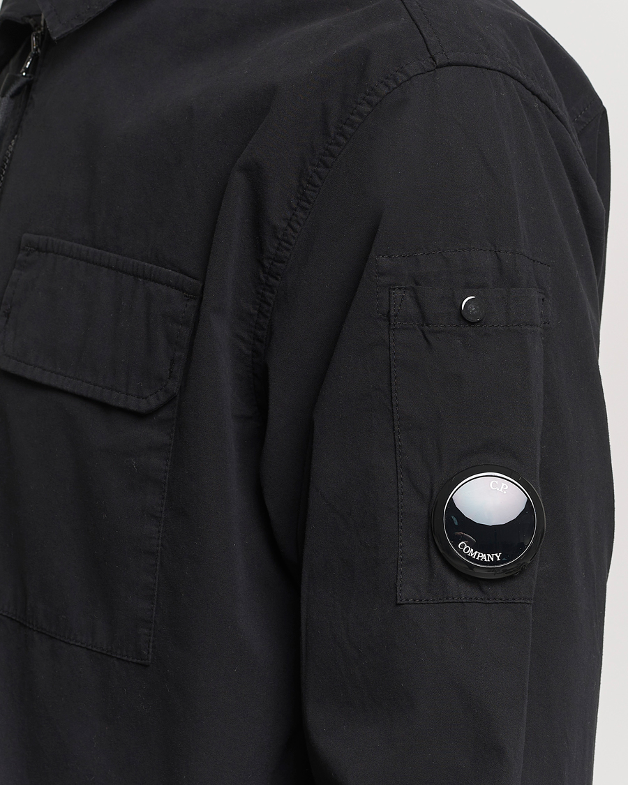 Herr | Skjortor | C.P. Company | Garment Dyed Gabardine Zip Shirt Jacket Black