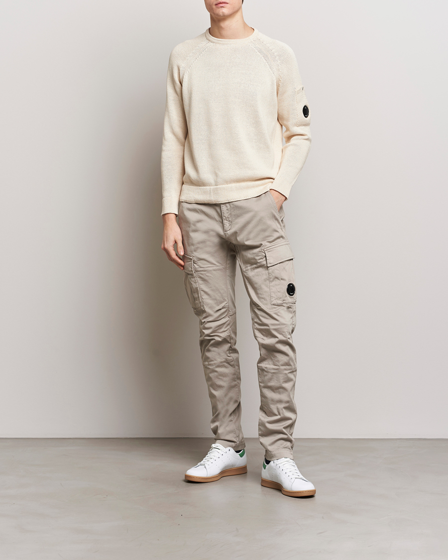 Herr | Byxor | C.P. Company | Satin Stretch Cargo Pants Beige
