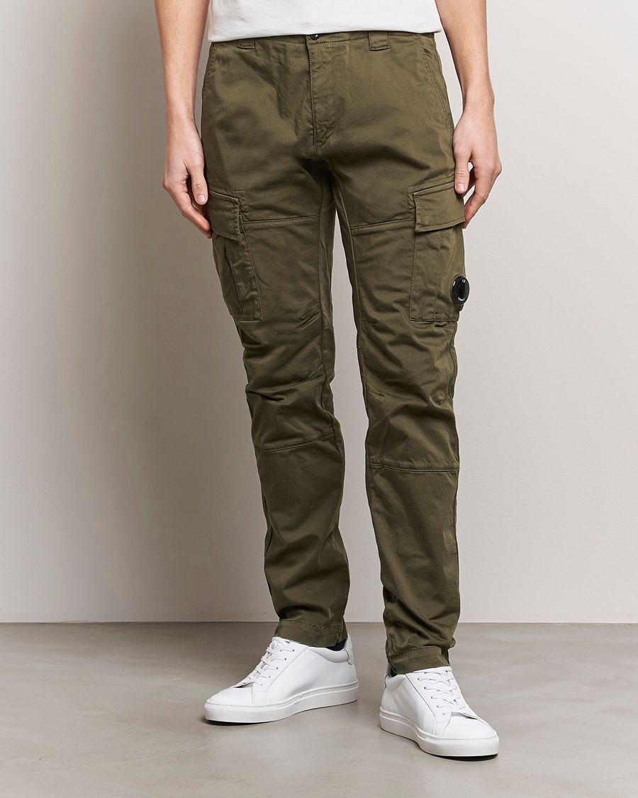 Herr | Byxor | C.P. Company | Satin Stretch Cargo Pants Army