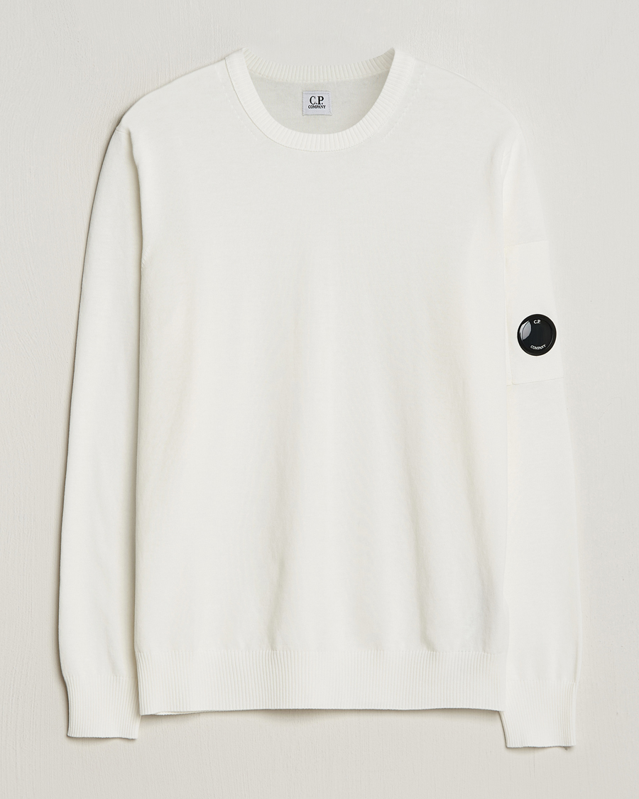 Herr | Tröjor | C.P. Company | Old Dyed Cotton Crepe Crewneck White