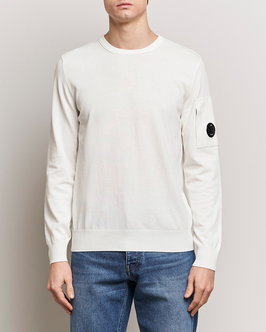 Herr | Kläder | C.P. Company | Old Dyed Cotton Crepe Crewneck White