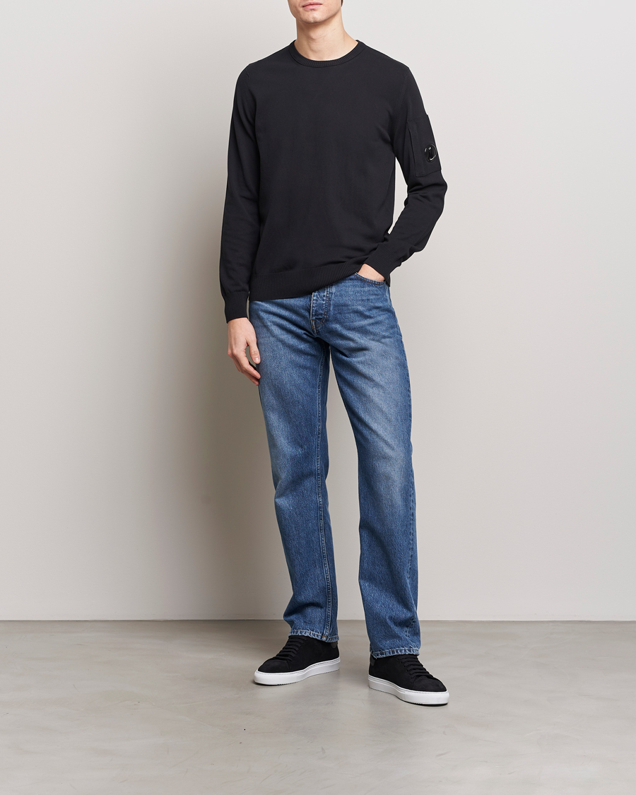 Herr | Tröjor | C.P. Company | Old Dyed Cotton Crepe Crewneck Black