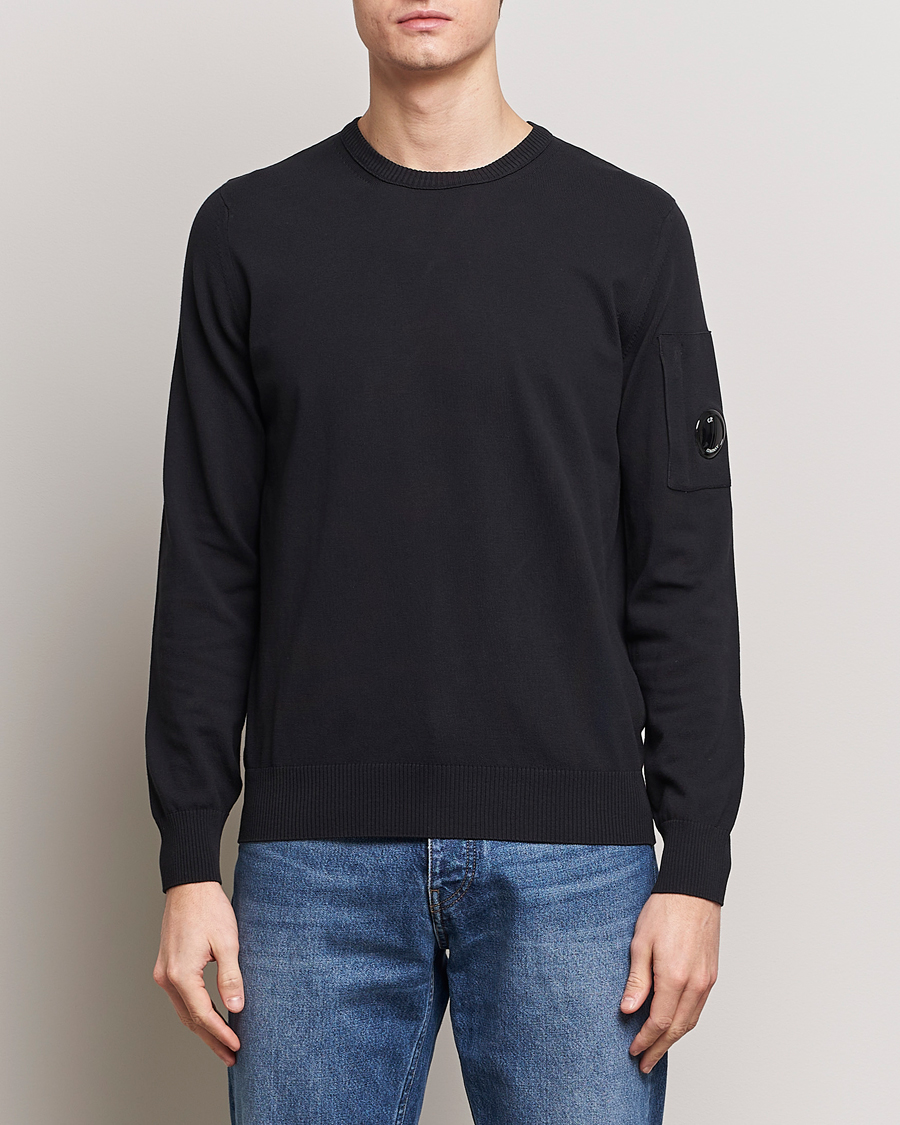 Herr | Tröjor | C.P. Company | Old Dyed Cotton Crepe Crewneck Black