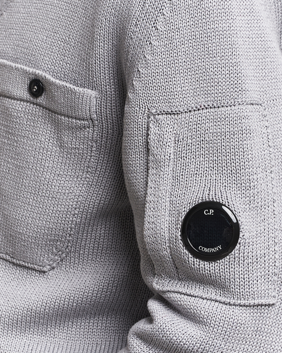 Herr | Tröjor | C.P. Company | Compact Cotton Lens Cardigan Light Grey