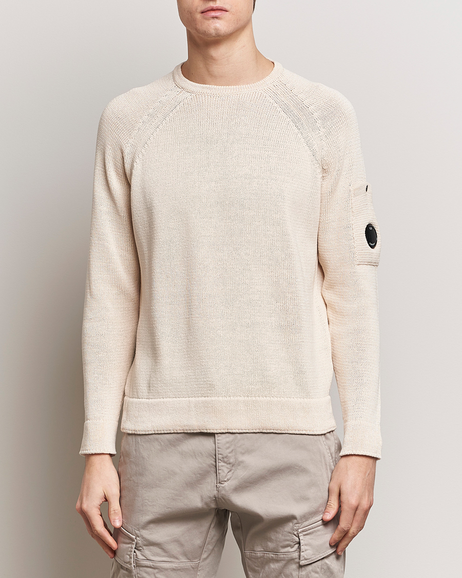 Herr | Tröjor | C.P. Company | Compact Cotton Lens Crewneck Ecru