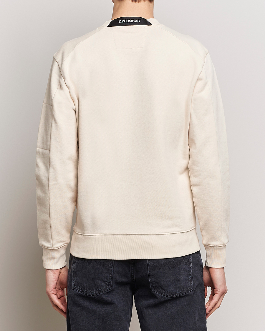 Herr | Tröjor | C.P. Company | Diagonal Raised Fleece Lens Sweatshirt Ecru