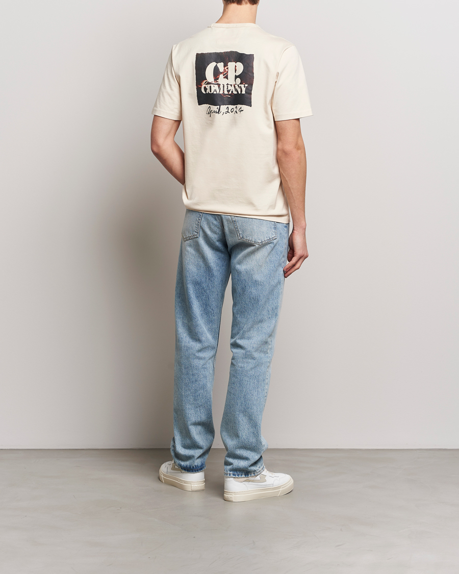 Herr | T-Shirts | C.P. Company | Mercerized Heavy Cotton Back Logo T-Shirt Ecru