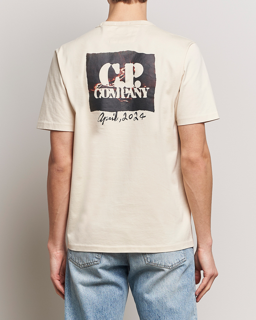 Herr | T-Shirts | C.P. Company | Mercerized Heavy Cotton Back Logo T-Shirt Ecru