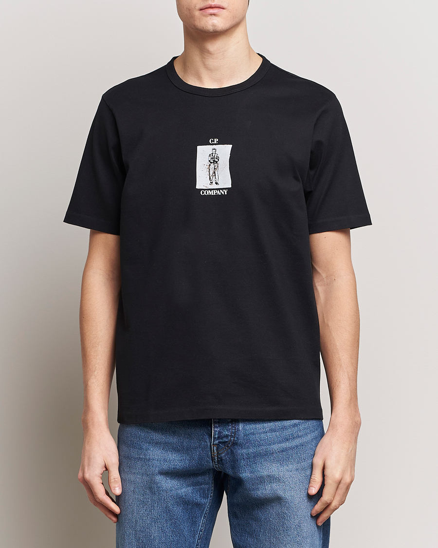Herr | Kortärmade t-shirts | C.P. Company | Mercerized Heavy Cotton Back Logo T-Shirt Black