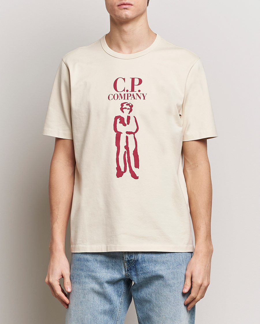 Herr | Contemporary Creators | C.P. Company | Mercerized Heavy Cotton Logo T-Shirt Ecru