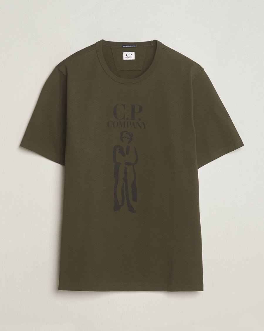 Herr | T-Shirts | C.P. Company | Mercerized Heavy Cotton Logo T-Shirt Army