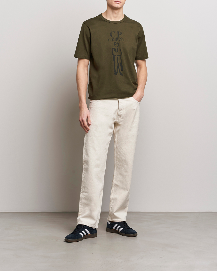 Herr | T-Shirts | C.P. Company | Mercerized Heavy Cotton Logo T-Shirt Army