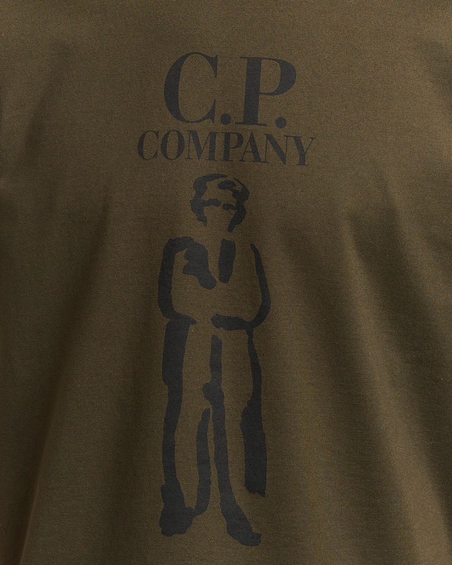 Herr | T-Shirts | C.P. Company | Mercerized Heavy Cotton Logo T-Shirt Army