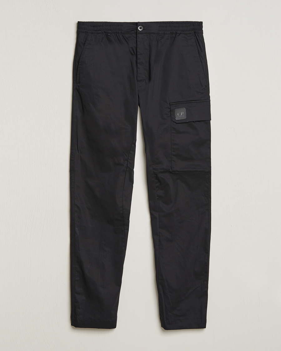 Herr | Byxor | C.P. Company | Metropolis Gabardine Stretch Satin Cargo Trousers Black