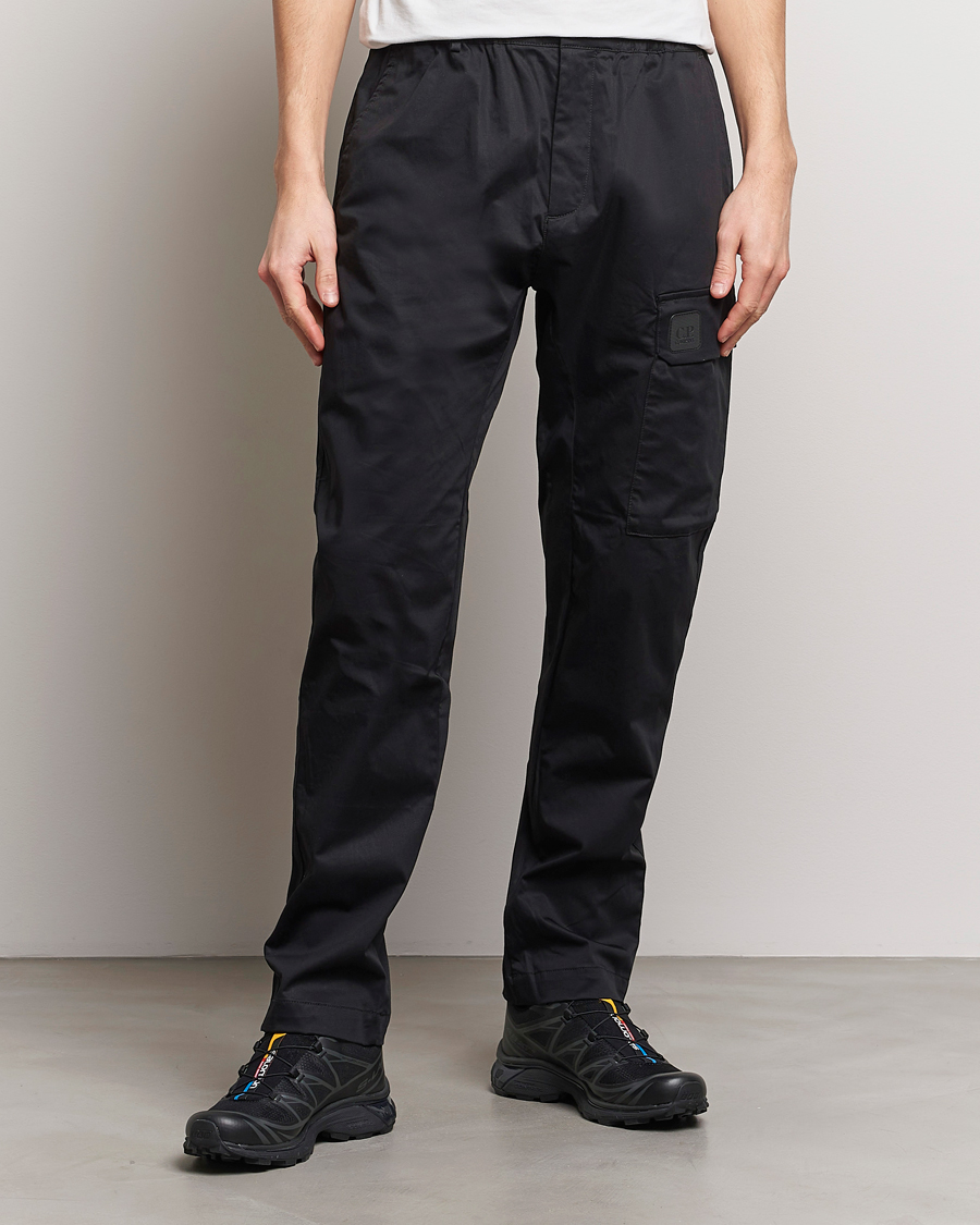 Herr | Kläder | C.P. Company | Metropolis Gabardine Stretch Satin Cargo Trousers Black