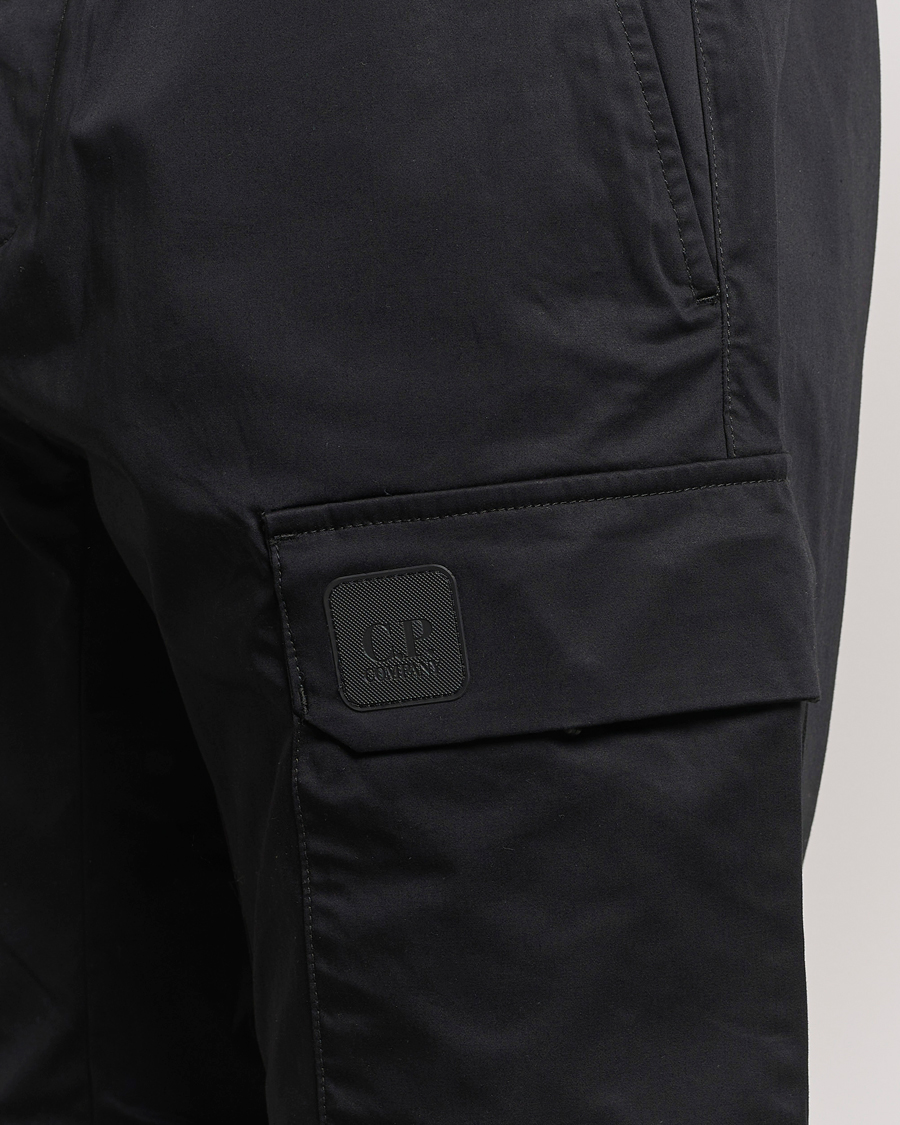 Herr | Byxor | C.P. Company | Metropolis Gabardine Stretch Satin Cargo Trousers Black