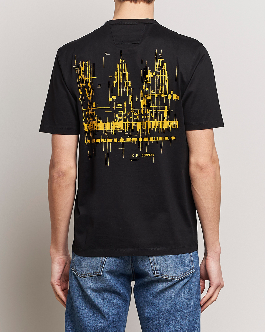 Herr | T-Shirts | C.P. Company | Metropolis Mercerized Jersey Back Logo T-Shirt Black