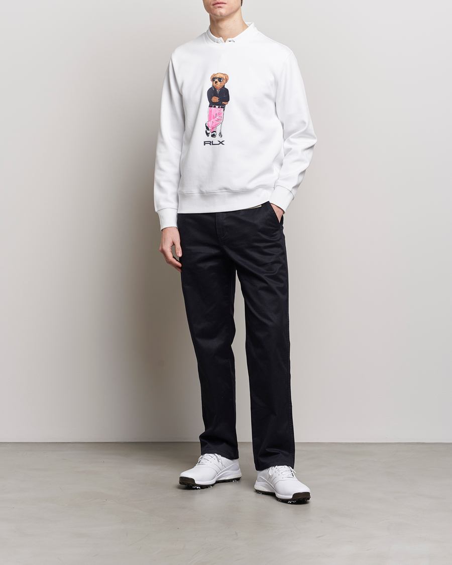 Herr | Tröjor | RLX Ralph Lauren | Bear Golfer Double Knit Sweater Ceramic White