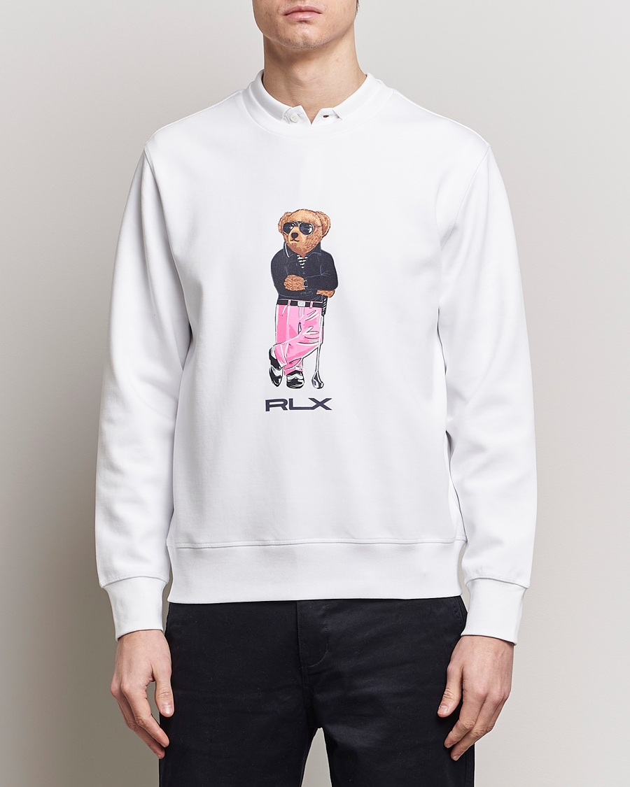 Herr | Sweatshirts | RLX Ralph Lauren | Bear Golfer Double Knit Sweater Ceramic White