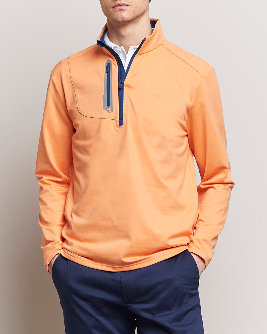 Herr | 20% rea | RLX Ralph Lauren | Luxury Jersey Half Zip Poppy Orange