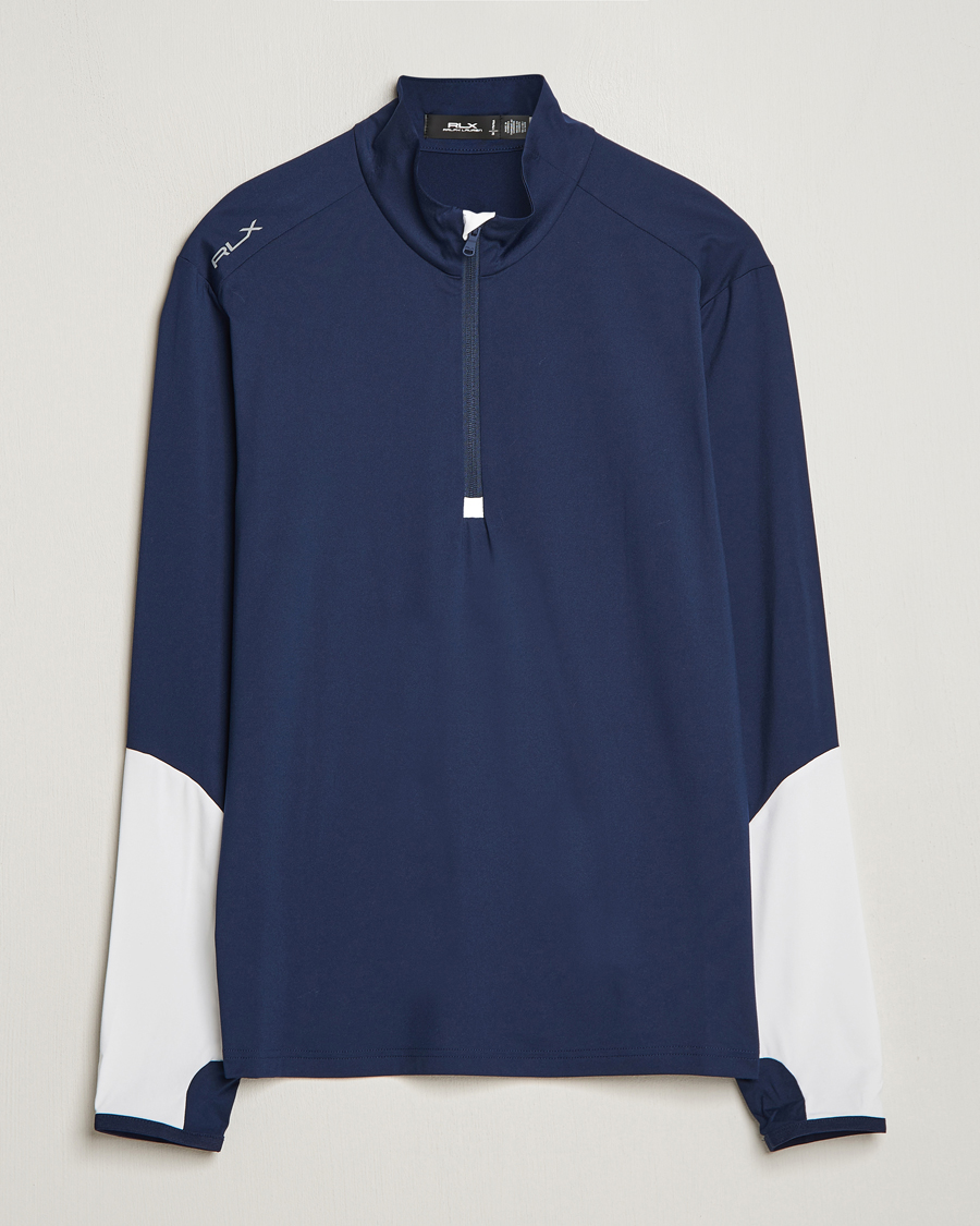 Herr | Tröjor | RLX Ralph Lauren | Long Sleeve Airflow Half Zip Navy/White