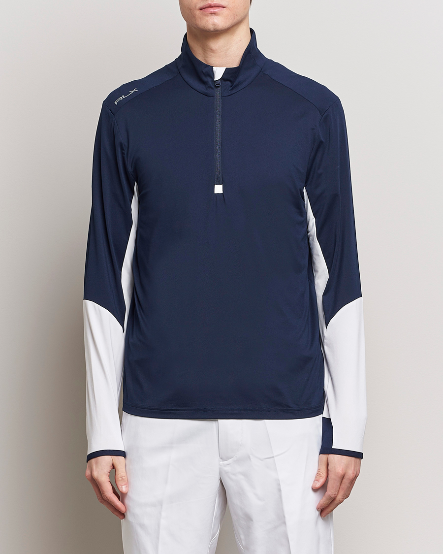 Herr | Tröjor | RLX Ralph Lauren | Long Sleeve Airflow Half Zip Navy/White