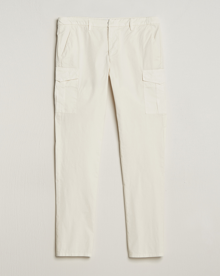 Herr | Byxor | Dondup | Eddie Cargo Pants Off White