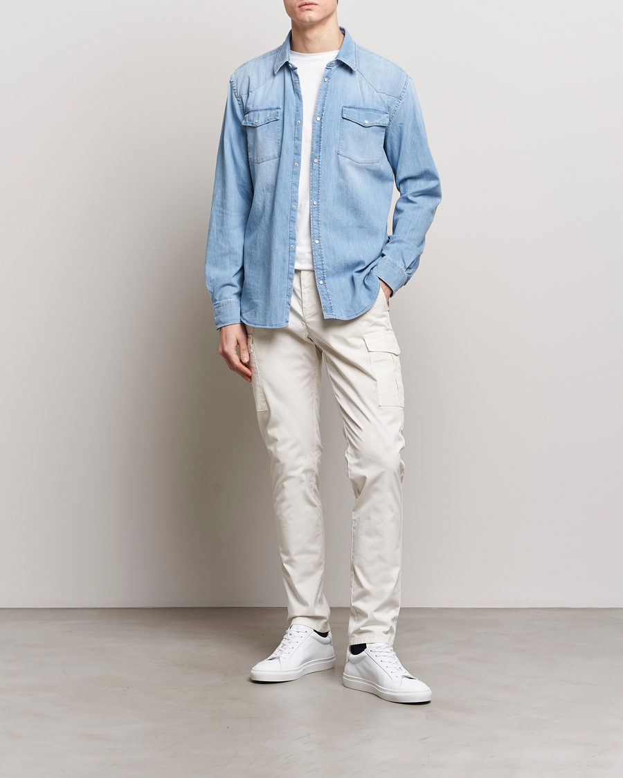 Herr | Byxor | Dondup | Eddie Cargo Pants Off White