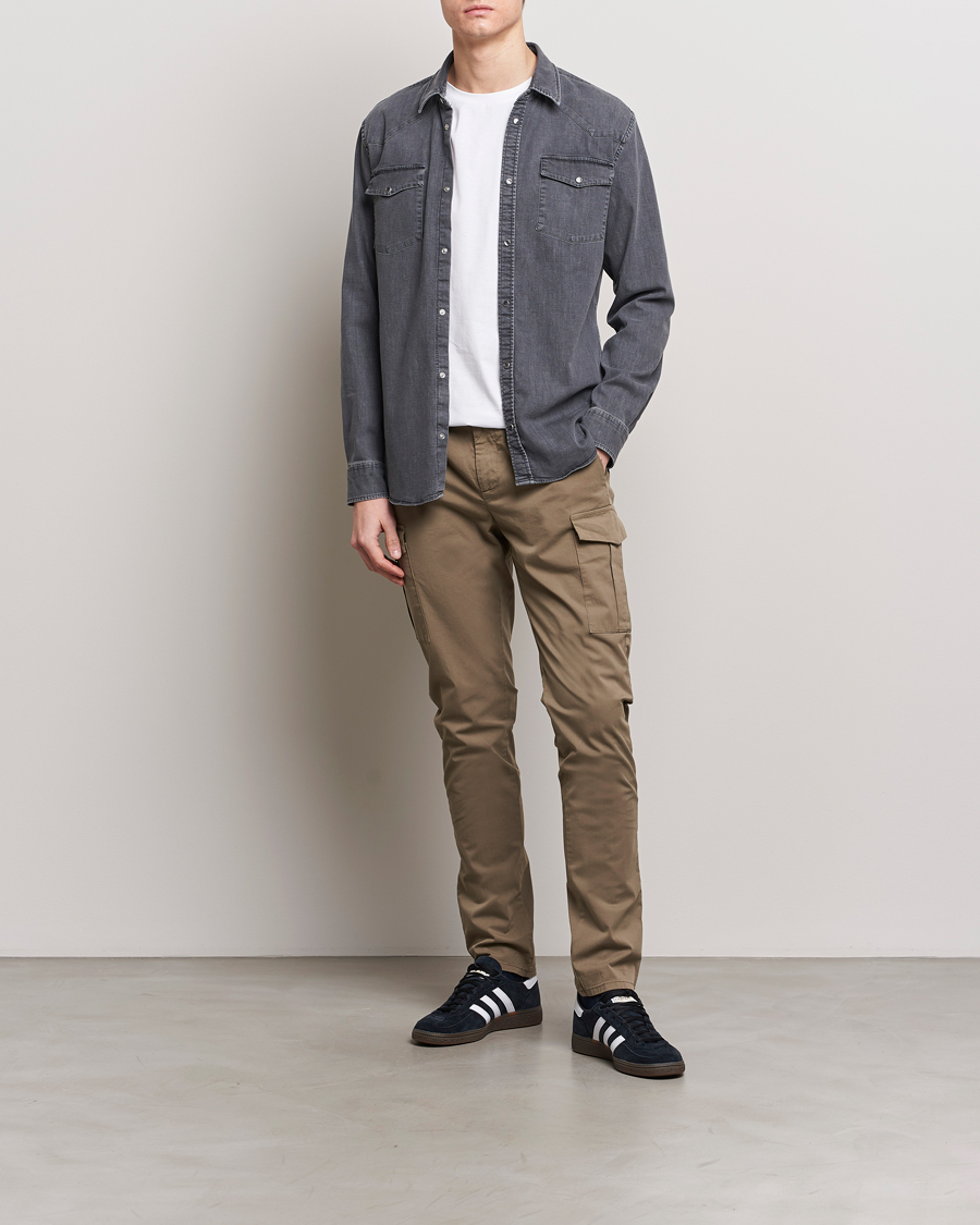 Herr | Byxor | Dondup | Eddie Cargo Pants Dark Beige