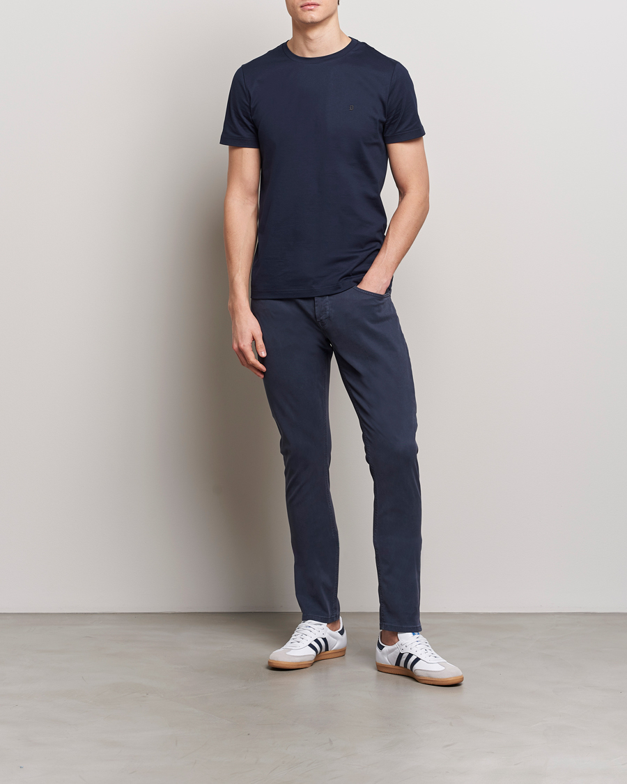 Herr | Byxor | Dondup | George Gabardine 5-Pocket Navy