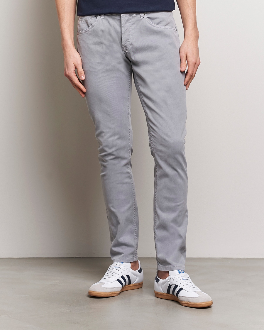 Herr | 5-ficksbyxor | Dondup | George Gabardine 5-Pocket Light Grey